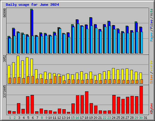 Daily usage for June 2024