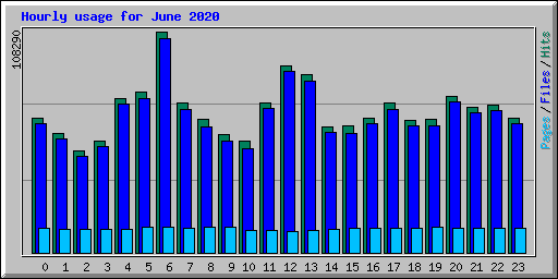 Hourly usage for June 2020