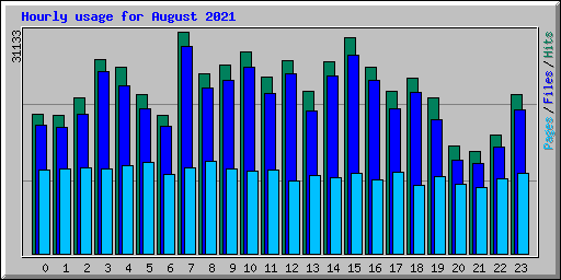 Hourly usage for August 2021