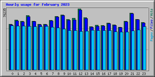 Hourly usage for February 2023