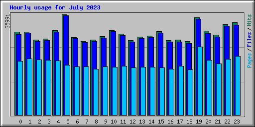 Hourly usage for July 2023